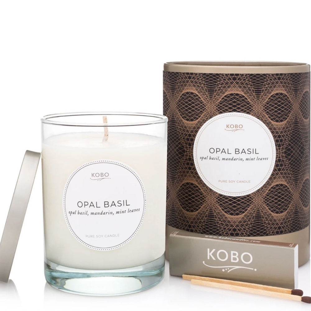 KOBO Opal Basil Pure Soy Scented Candle 11 oz New